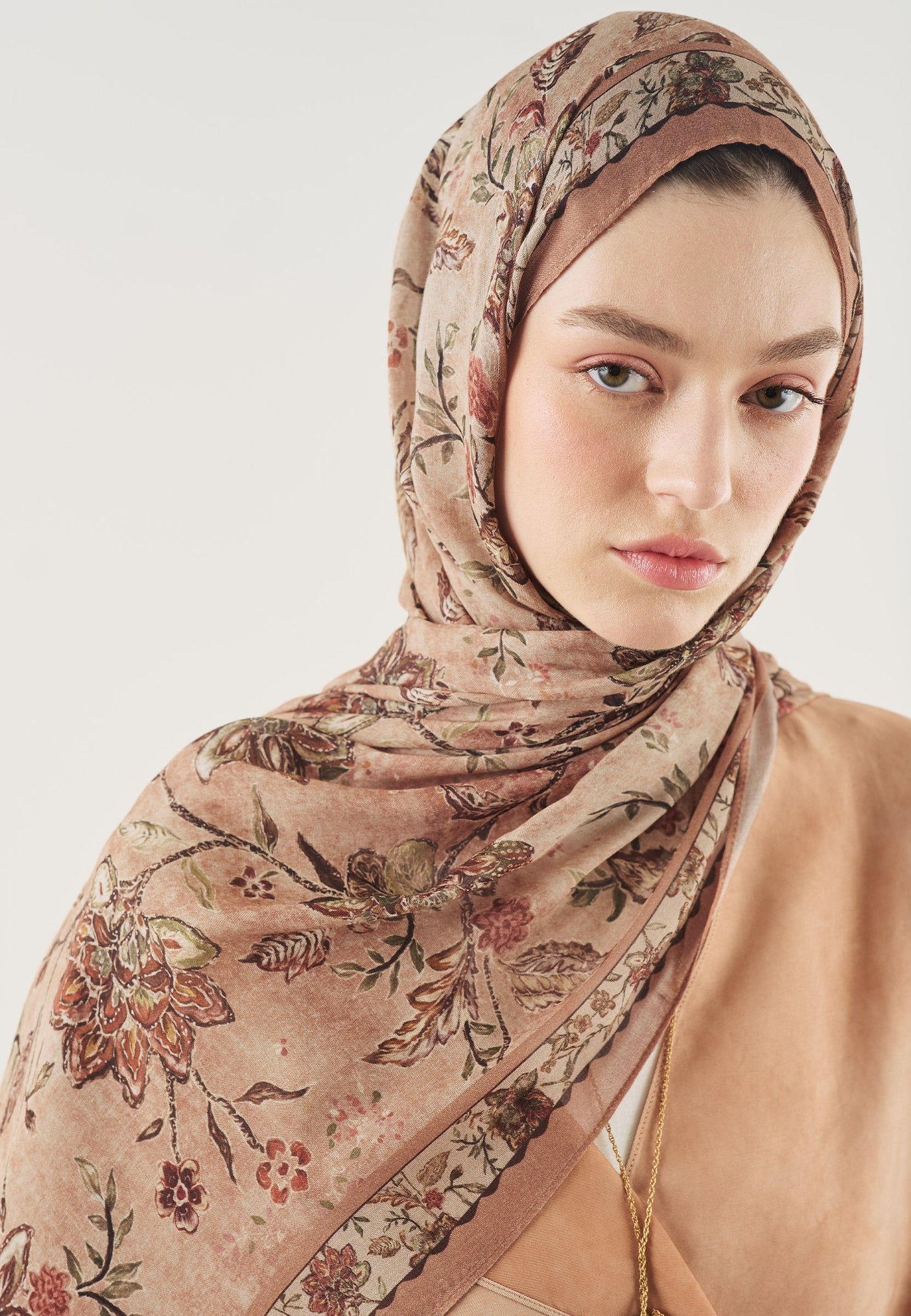 Ethnic Blossom Pattern Soft Viscose Scarf