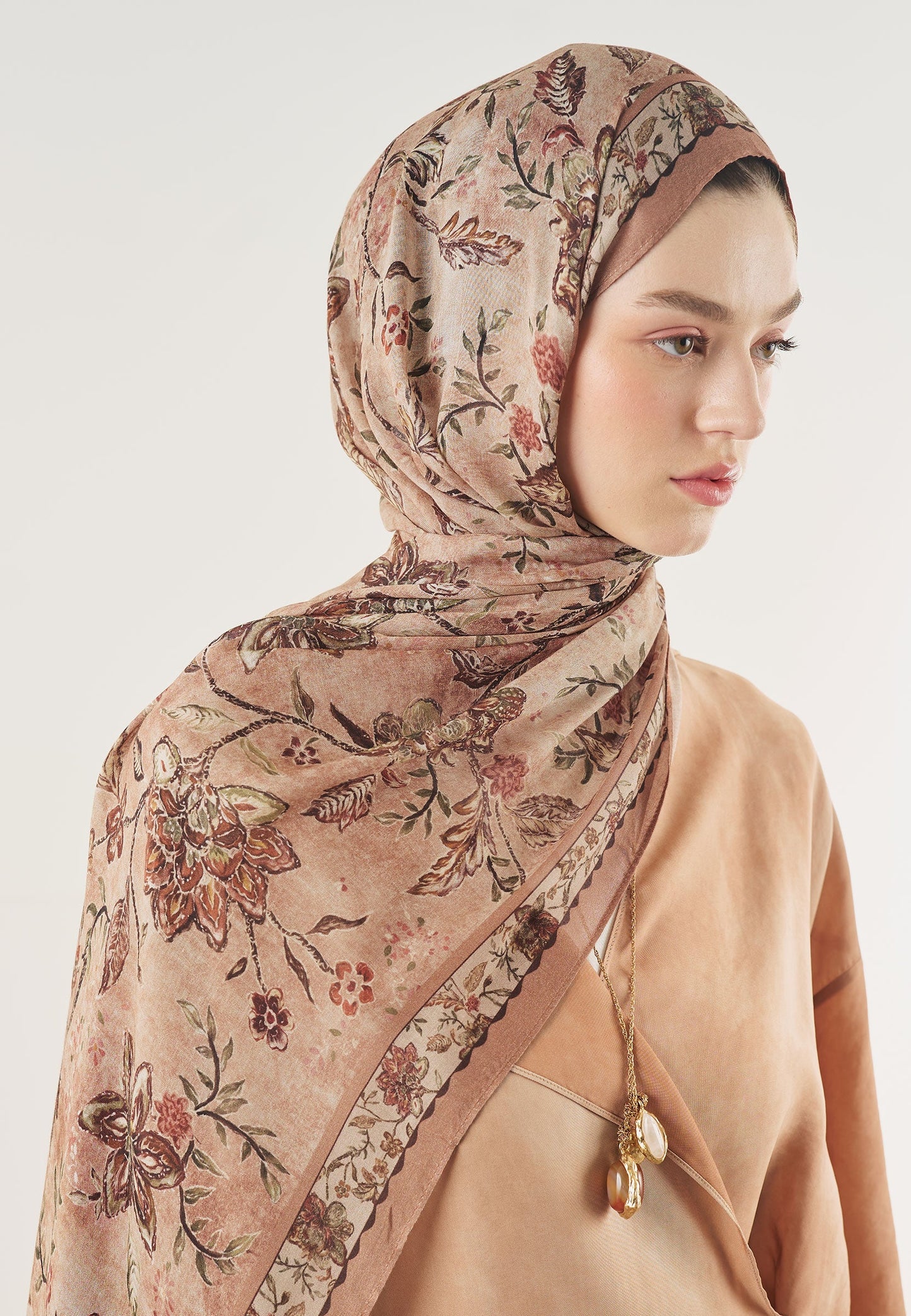 Ethnic Blossom Pattern Soft Viscose Scarf