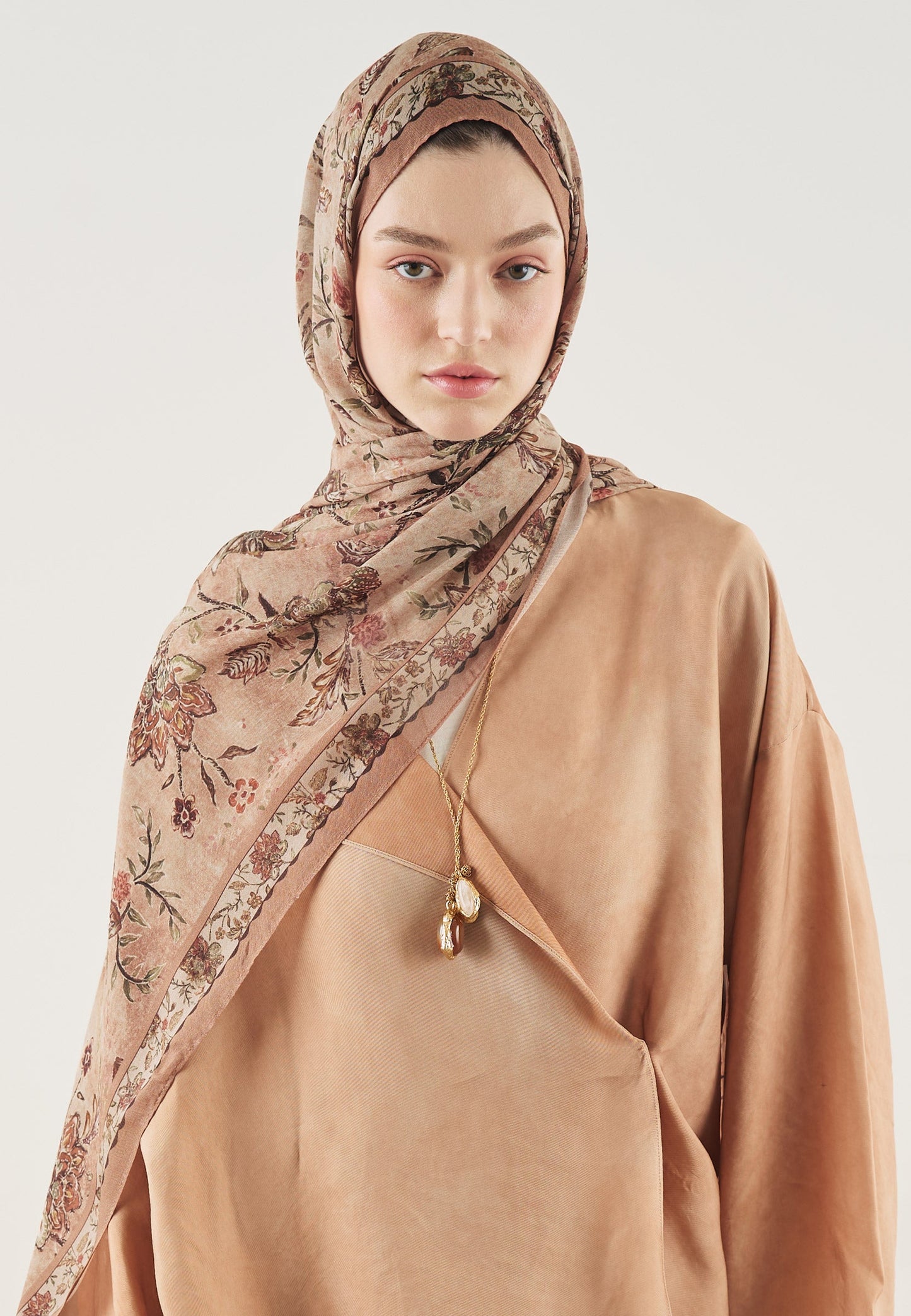 Ethnic Blossom Pattern Soft Viscose Scarf