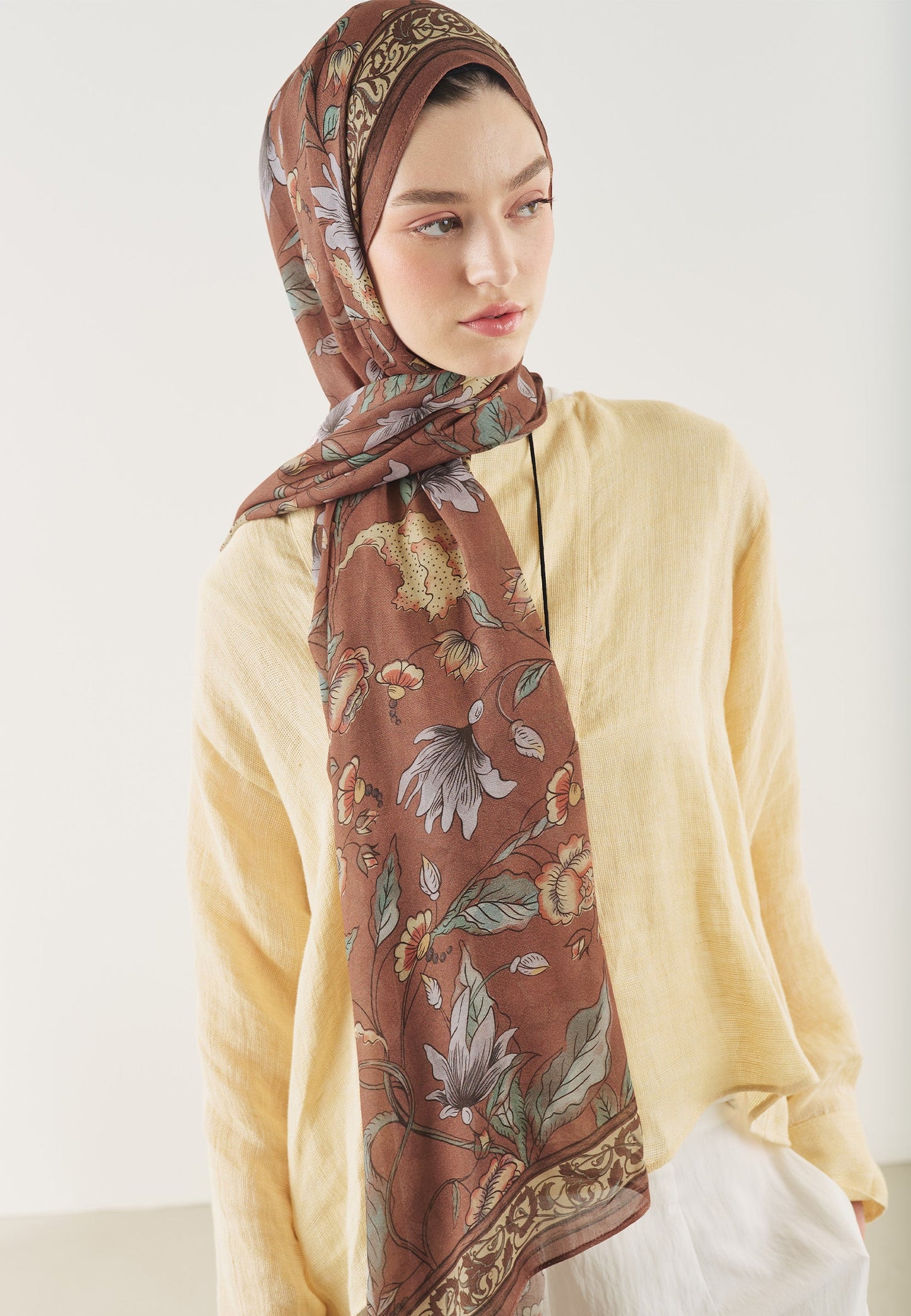 Pure Ethnic Pattern Soft Viscose Scarf