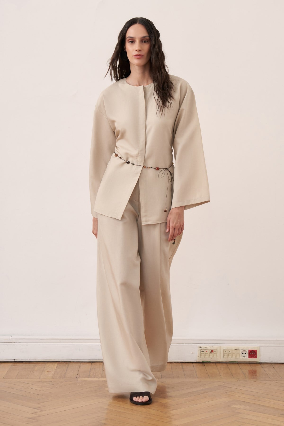 Ravena Linen 2-piece Tunic & Pants Set - Beige