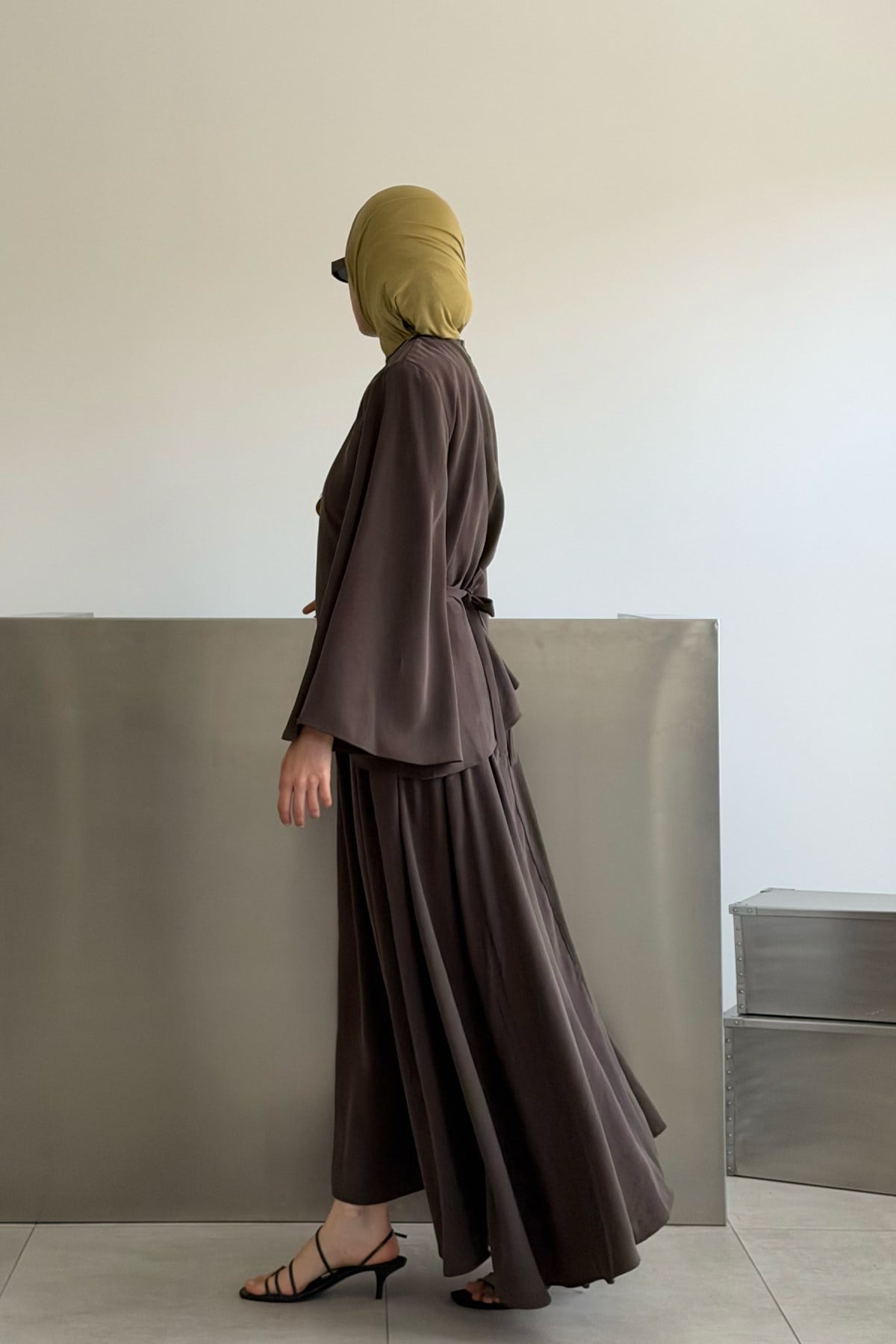 Serena 2-pieces Cupra Set - Dark Brown