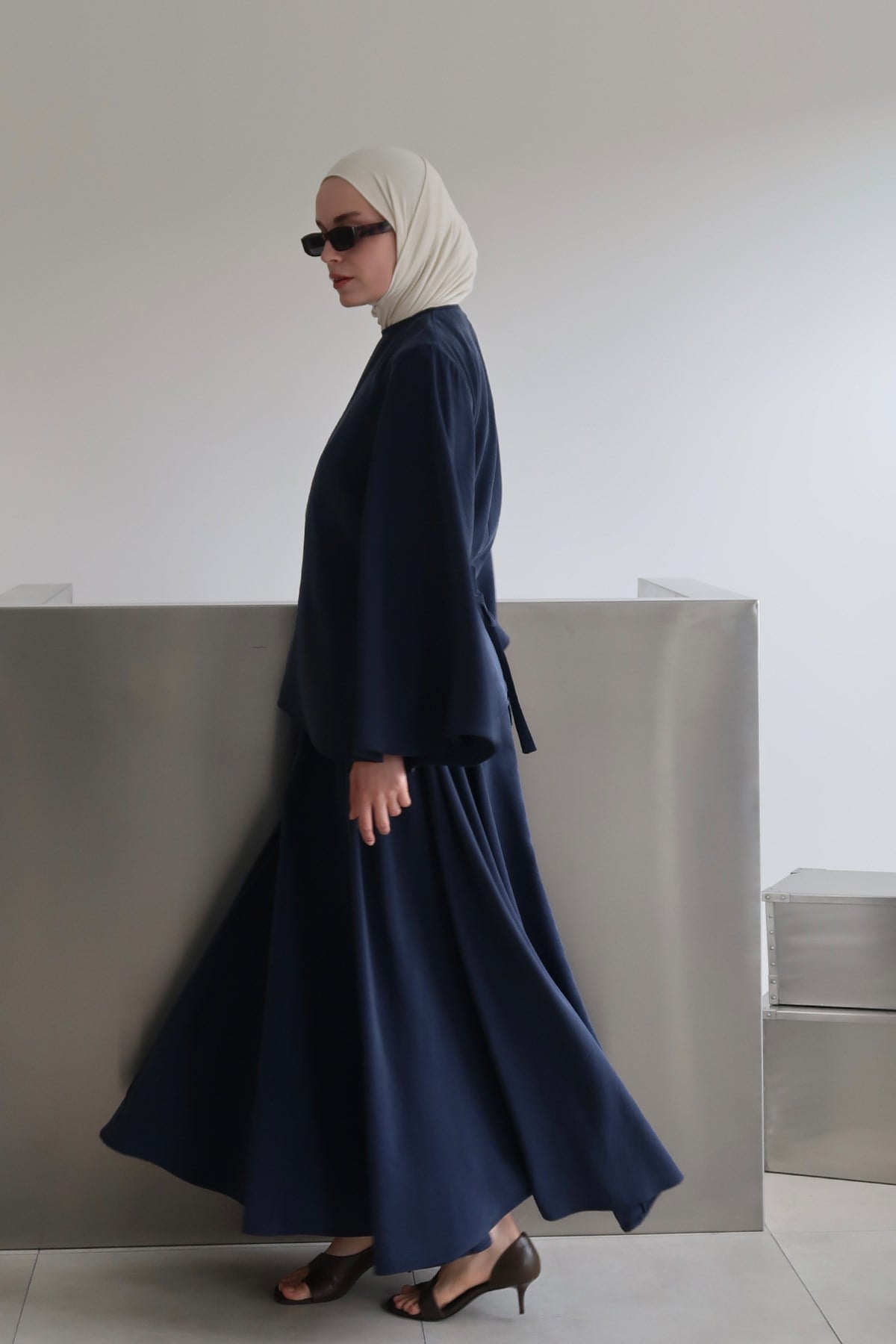Serena 2-pieces Cupra Set - Navy Blue