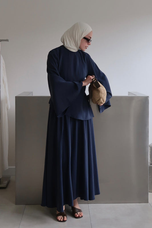 Serena 2-pieces Cupra Set - Navy Blue