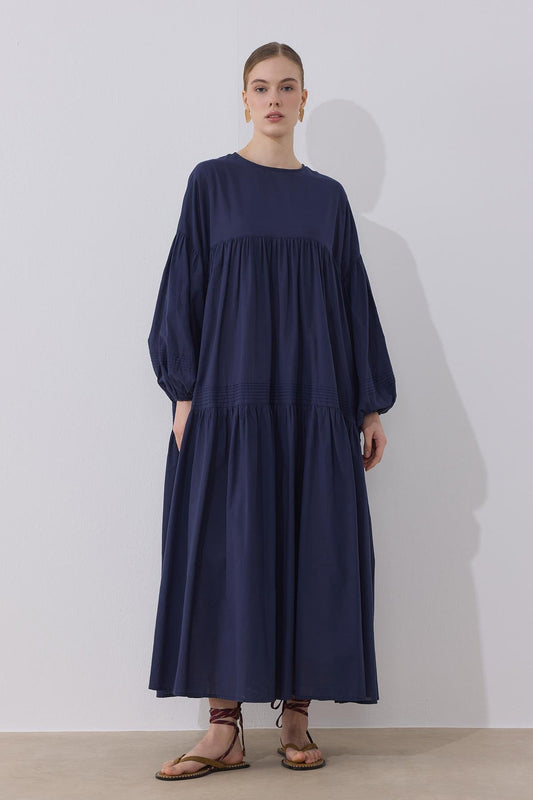Soho Cotton Dress - Navy Blue