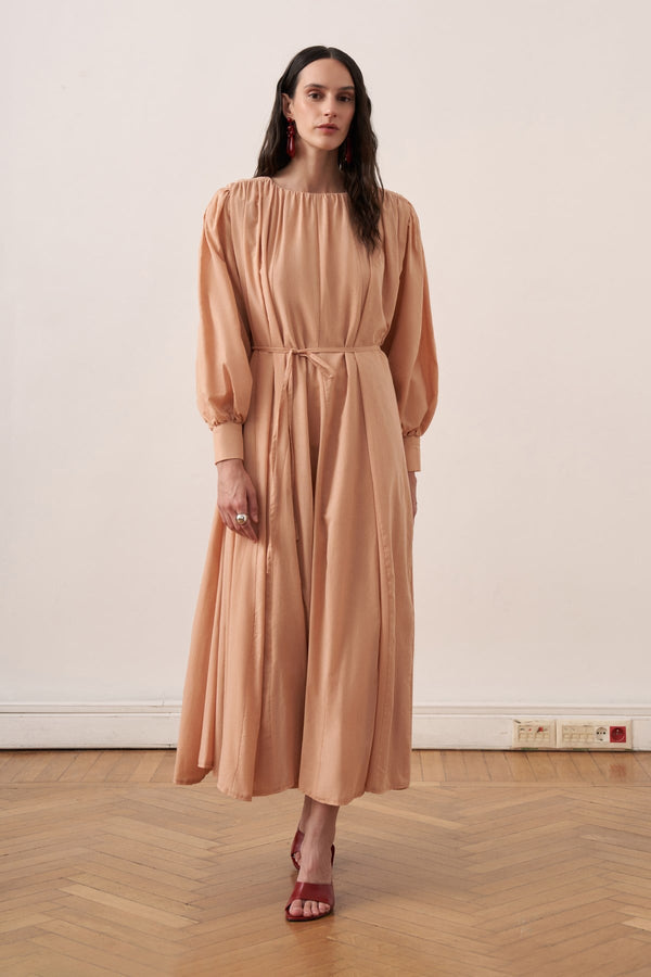 Solena Cotton Dress - Salmon