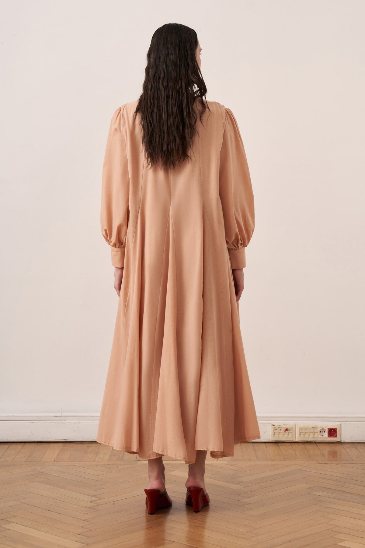 Solena Cotton Dress - Salmon