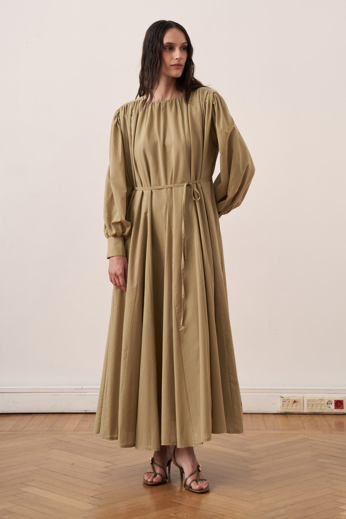 Solena Cotton Dress - Green