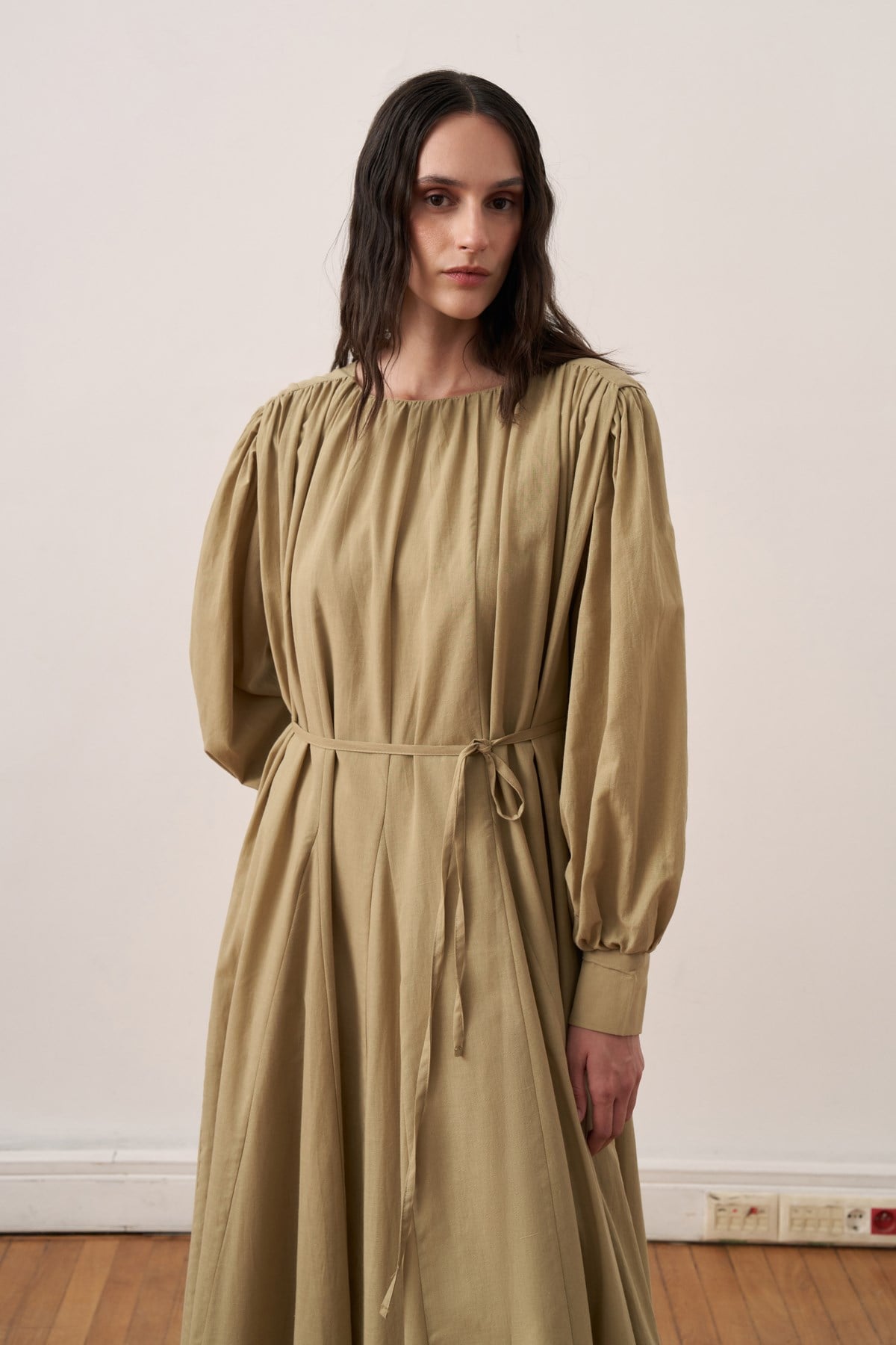 Solena Cotton Dress - Green