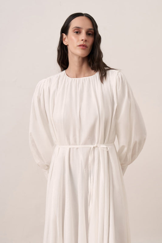 Solena Cotton Dress - White