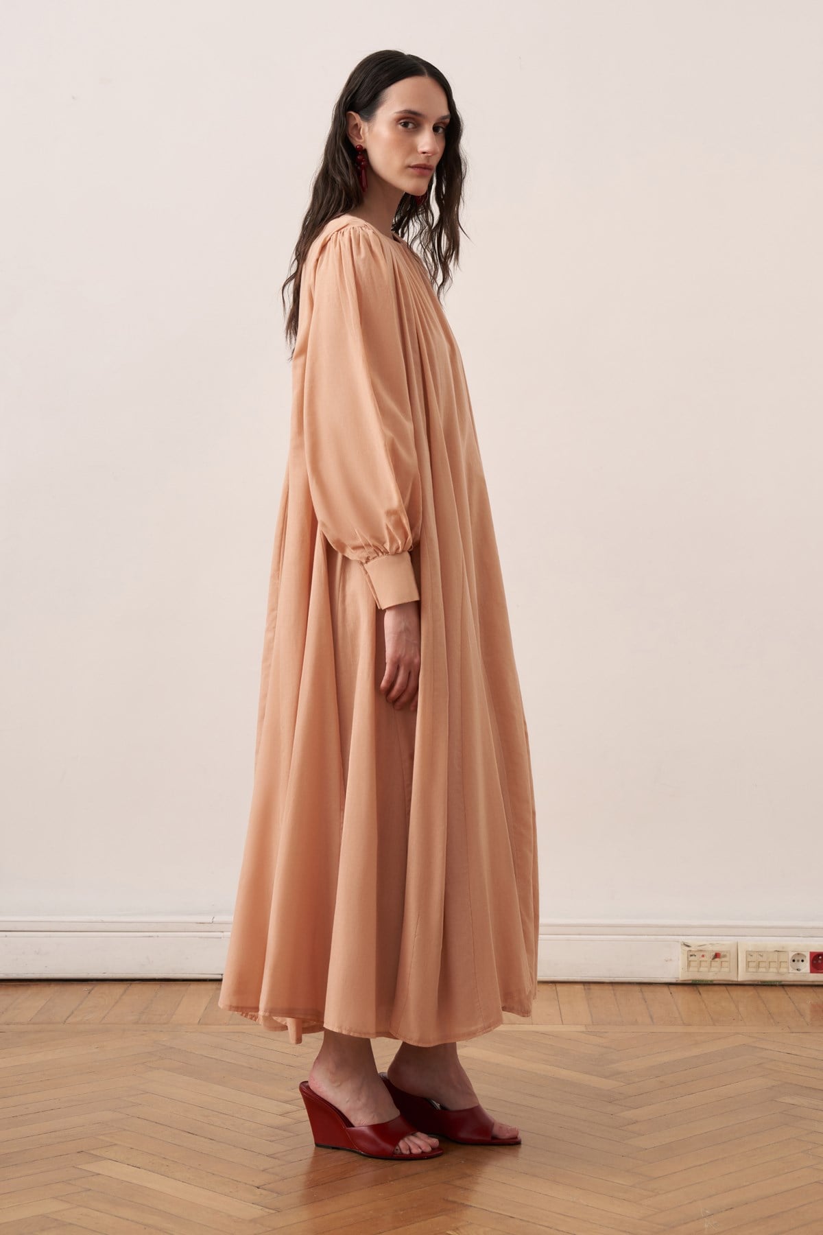Solena Cotton Dress - Salmon