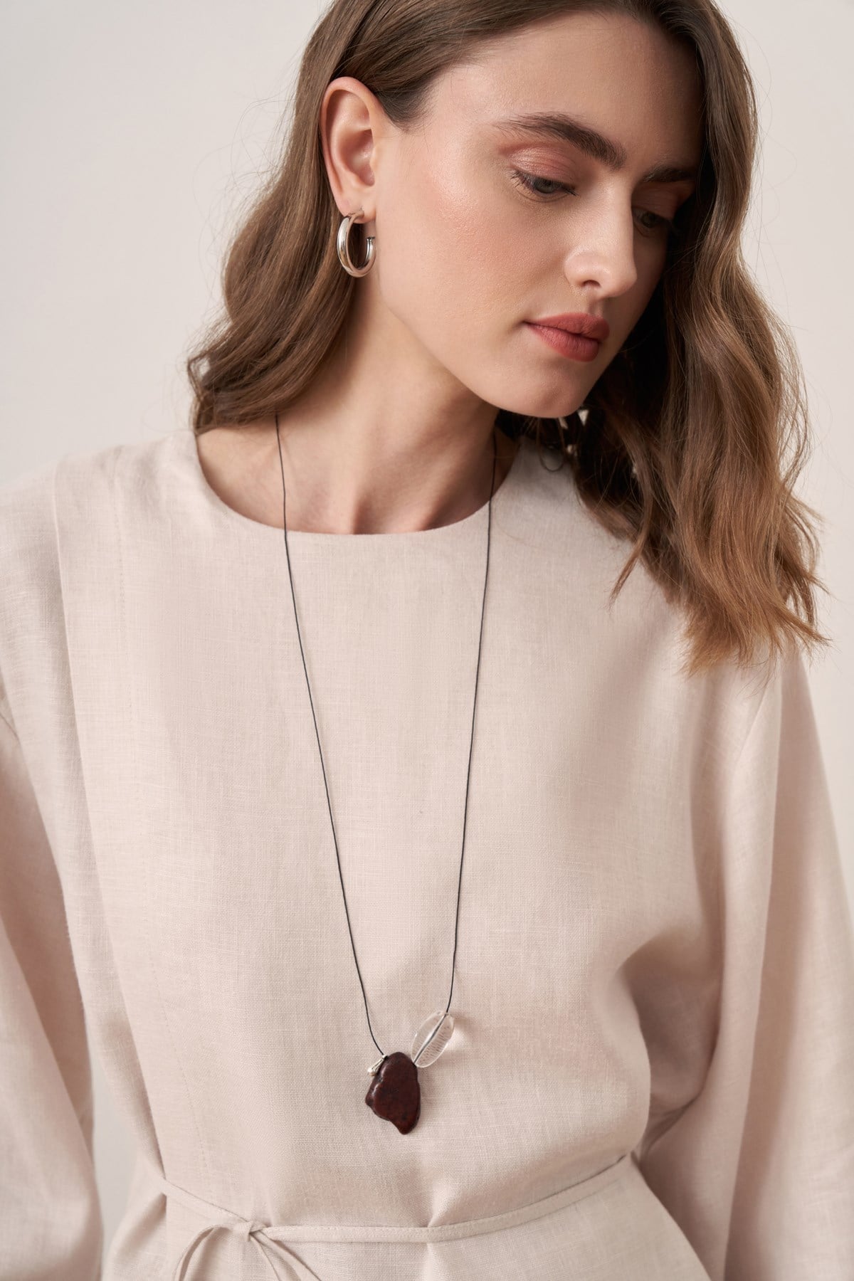 Solmar Belted Linen Blouse - Stone