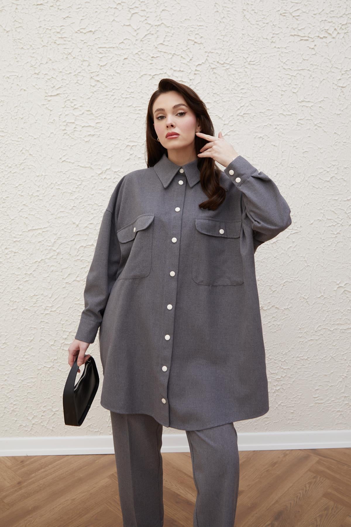 ANTHRACITE - TOP & TROUSER CASUAL SET