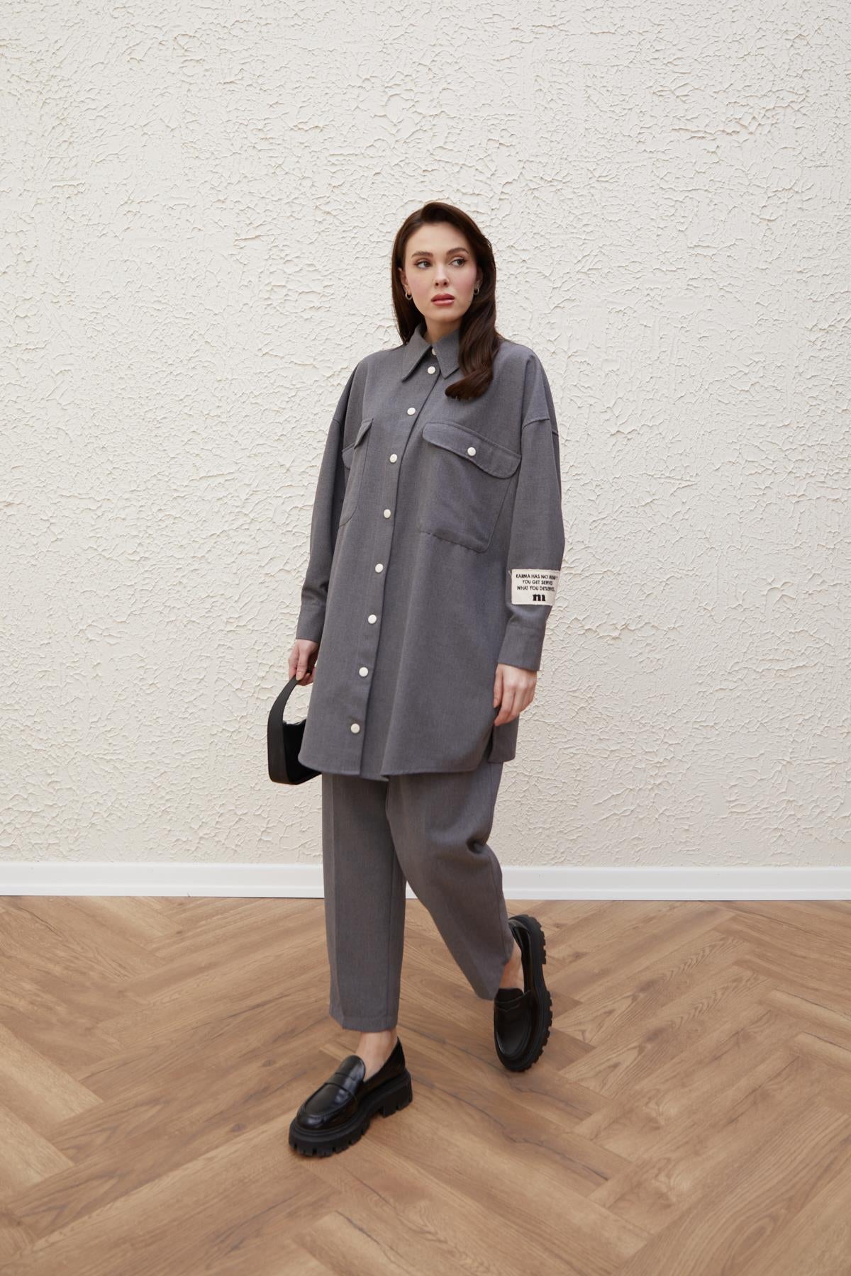 ANTHRACITE - TOP & TROUSER CASUAL SET
