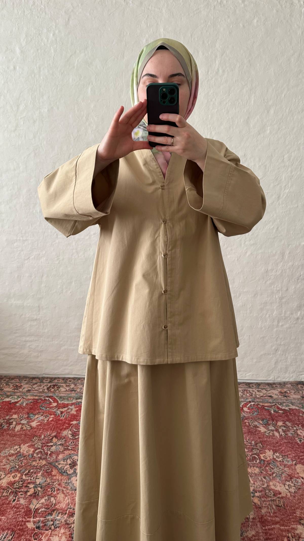 Vela Cotton Skirt & Top Set - Camel
