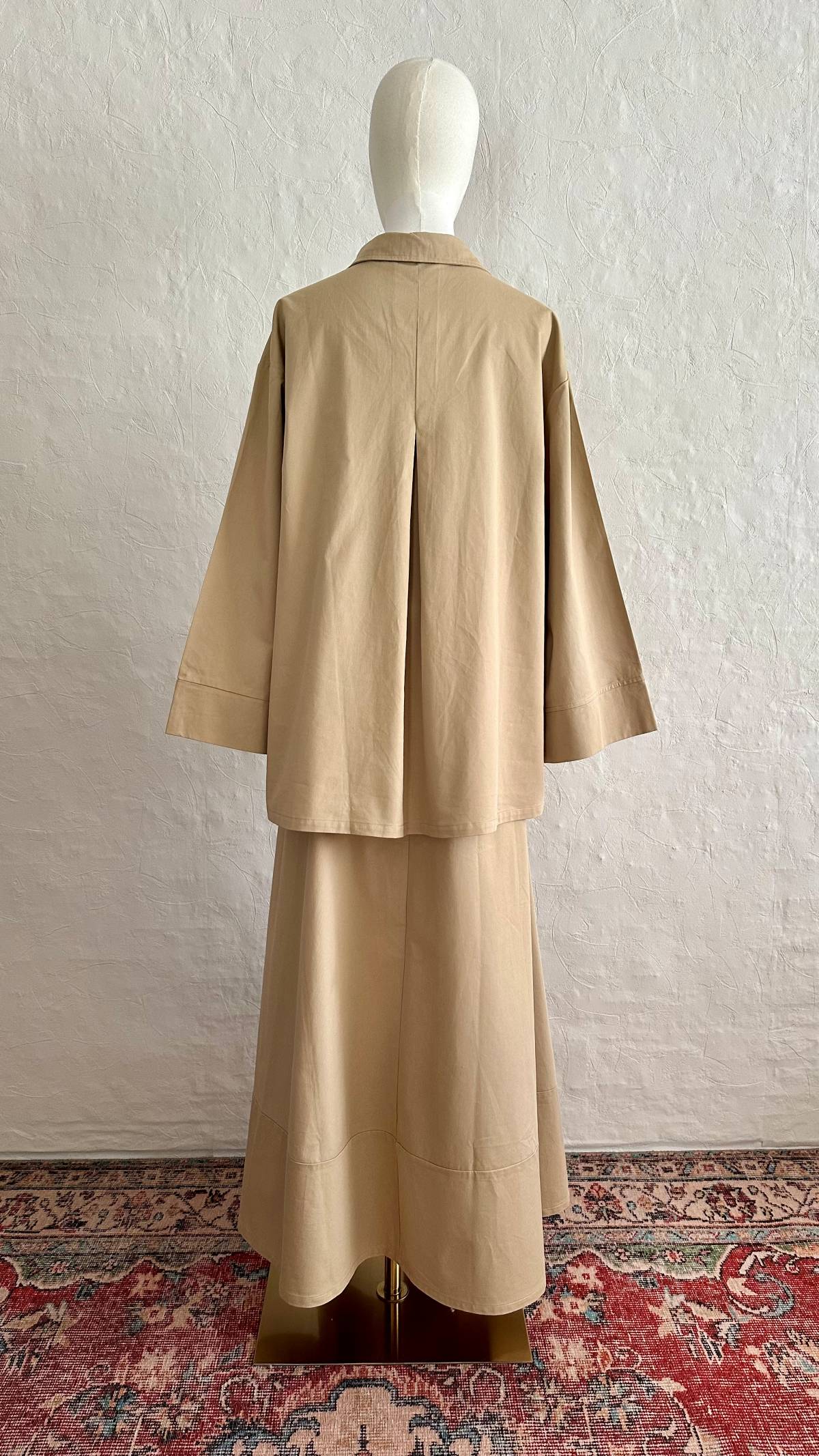 Vela Cotton Skirt & Top Set - Camel