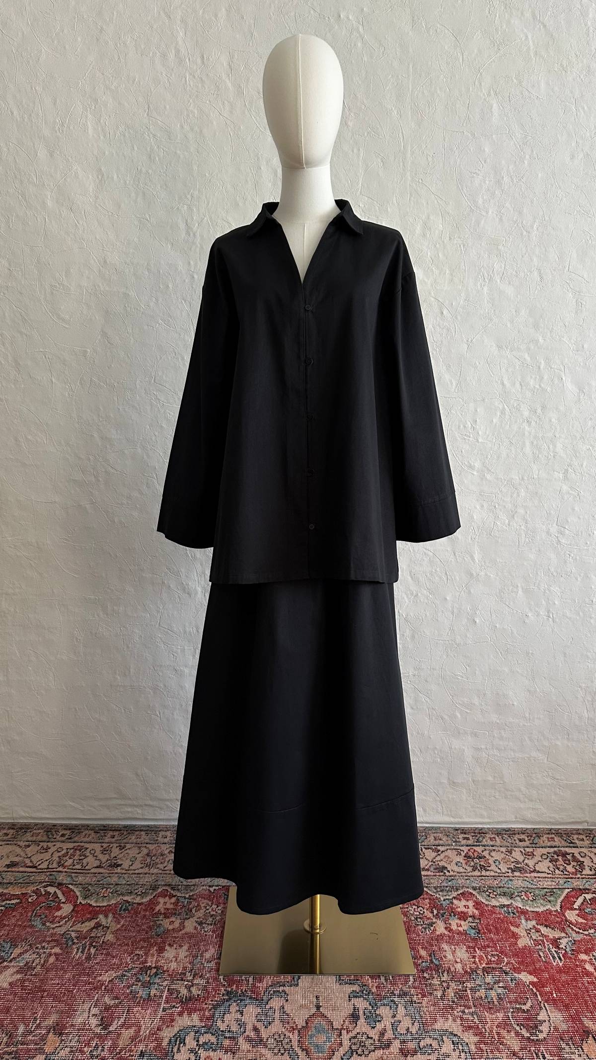 Vela Cotton Skirt & Top Set - Black