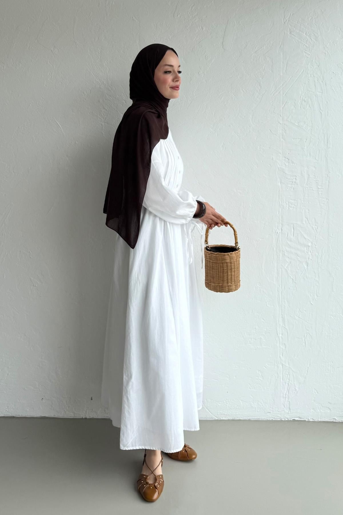 Vena Cotton Dress - White