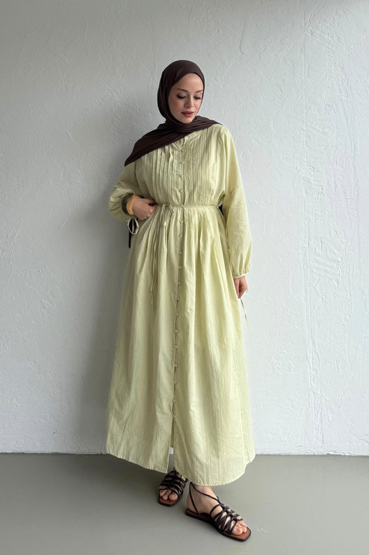 Vena Cotton Dress - Linden Green