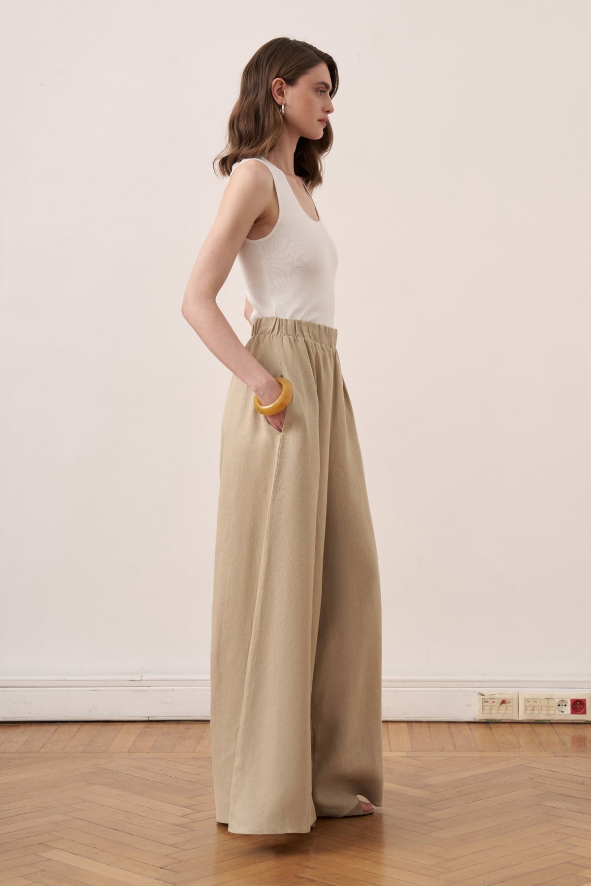 Virella Linen Pants - Sage Green