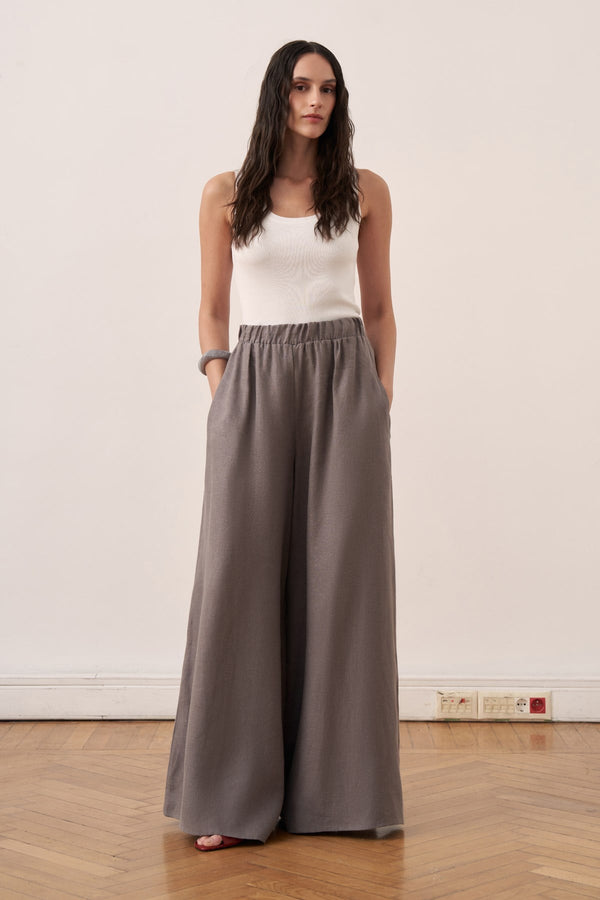 Virella Linen Pants - Anthracite