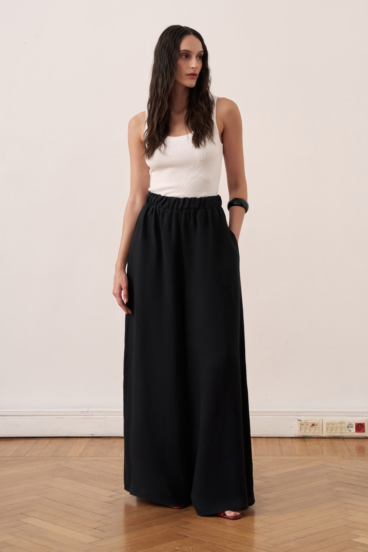 Virella Linen Pants - Black