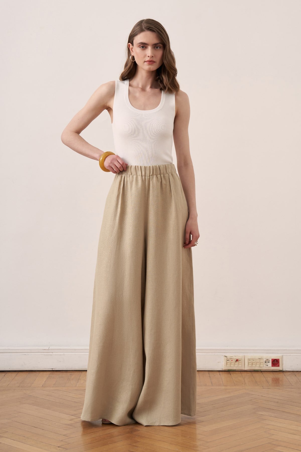 Virella Linen Pants - Sage Green