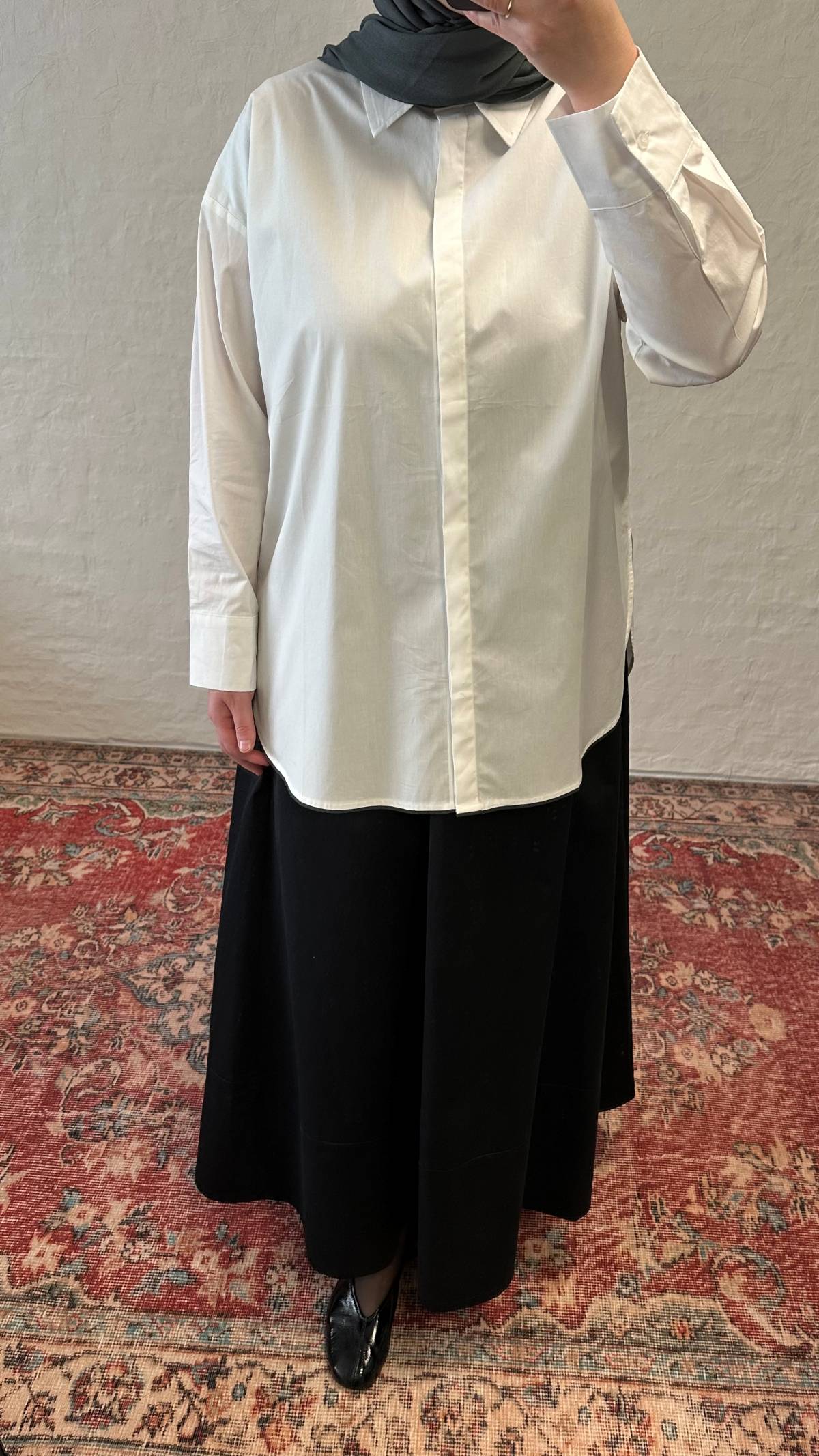 Nora Poplin Cotton Shirt - White